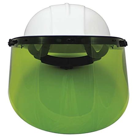 Sellstrom Faceshield Assembly, Green Visor, Polycarbonate, Anti-Fog Lens S31223