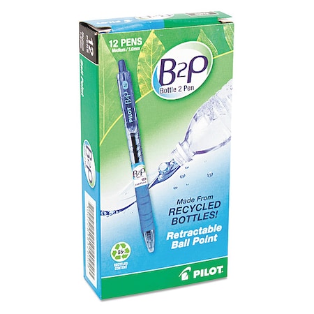 Pilot Retractable Recycled Pen, Medium 1.0 mm, Blue PK12 PIL32801