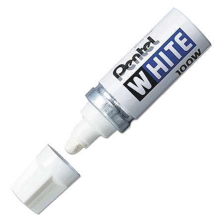 Pentel Permanent Marker, White, Bullet Tip, Capped PEN100W