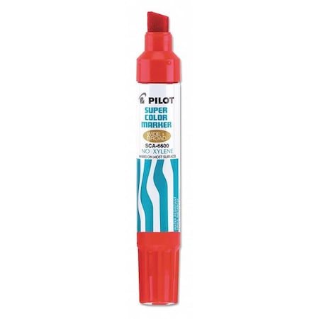 Pilot Permanent Marker, Red, Chisel Tip, Capped PIL45300