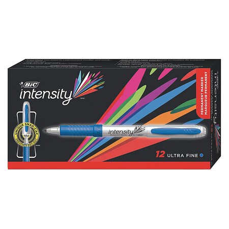 Bic Deep Sea Blue Permanent Marker, Ultra Fine Tip, 12 PK BICGPMU11BE