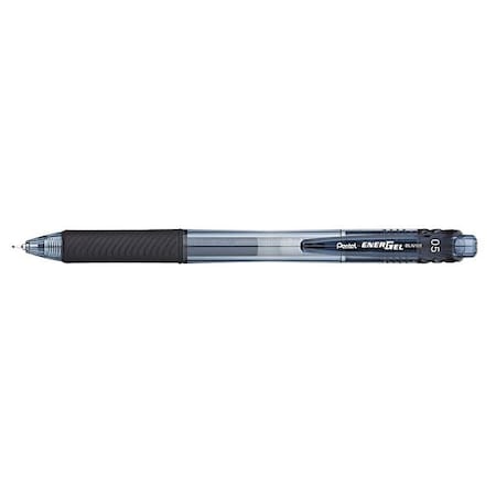 PENTEL Retractable Roller Ball Pen, Fine 0.5 mm, Black PK12 PENBLN105A