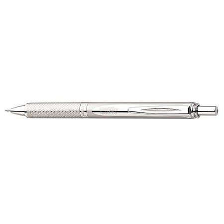 Pentel EnerGel Alloy RT Gel Pen, Retractable, Medium 0.7 mm, Black Ink, Chrome Barrel PENBL407A