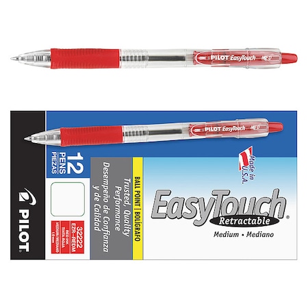 筆記具 PILOT + SERAI Pilot Retractable Pen, Medium 1.0 mm, Red PK12 PIL32222 | Zoro