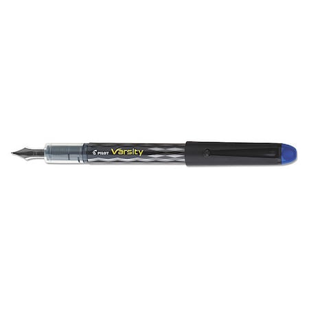 Pilot Varsity Fountain Pen, Medium 1 mm, Blue Ink, Clear/Black/Blue Barrel PIL90011