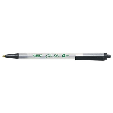 BIC Retractable Pen, Medium 1.0 mm, Black PK12 BICCSEM11BK
