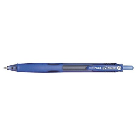 Pilot G-Knock BeGreen Gel Pen, Retractable, Fine 0.7 mm, Blue Ink, Translucent Blue/Blue Barrel, PK12 PIL31507