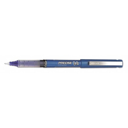 Pilot Precise V5 Rollerball Pen, Stick, Extra-Fine 0.5 mm, Blue Ink, Blue/Clear Barrel, PK12 PIL35335