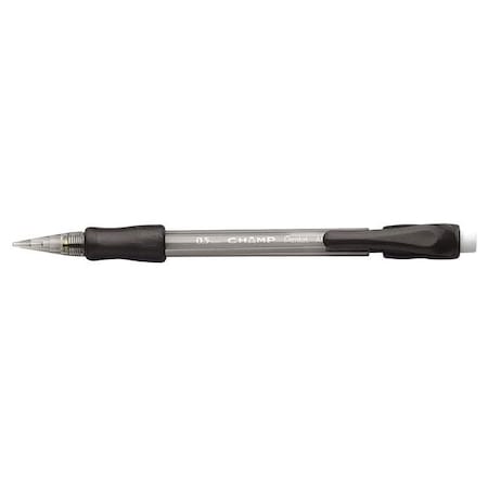 Pentel Champ Mechanical Pencil, 0.5 mm, HB (No 2), Black Lead, Translucent Gray Barrel, PK12 PENAL15A