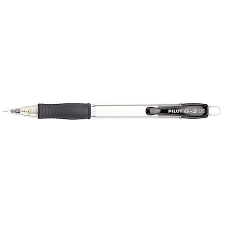 Pilot G2 Mechanical Pencil, 0.5 mm, HB (No 2), Black Lead, Clear/Black Barrel, PK12 PIL51014