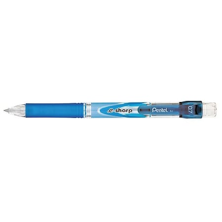 Pentel .e-Sharp Mechanical Pencil, 0.7 mm, HB (No 2), Black Lead, Blue Barrel, PK12 PENAZ127C