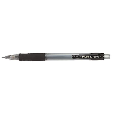 Pilot G2 Mechanical Pencil, 0.7 mm, HB (No 2), Black Lead, Clear/Black Barrel, PK12 PIL51015