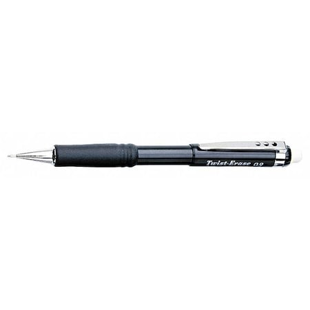 Pentel Twist-Erase III Mechanical Pencil, 0.9 mm, HB (No 2), Black Lead, Black Barrel PENQE519A