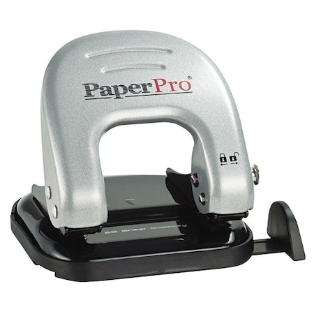 Paperpro Two-Hole Paper Punch, 20 Sheet, Blk/Silver ACI2310