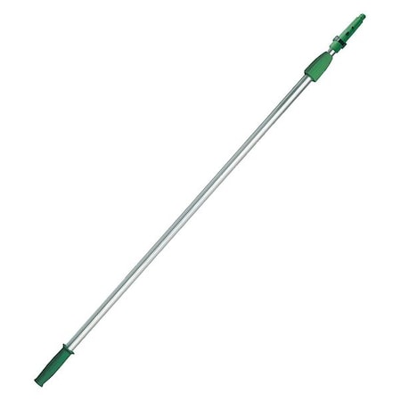 UNGER 96" Threaded Telescoping Pole, 7/8 in Dia, Silver/Green, Aluminum/Plastic EZ250