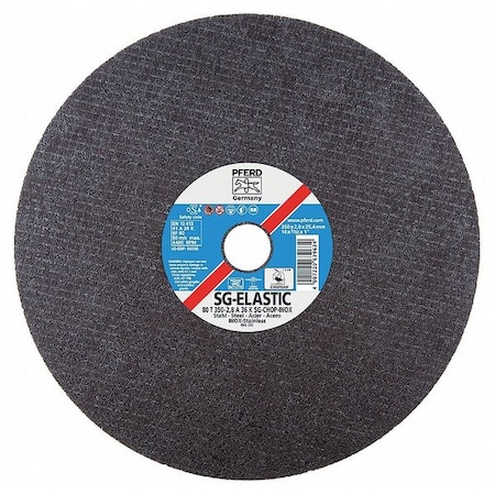 Pferd Abrasive Cut-Off Wheel, Type 1, 14 in Dia, 0.0938 in Thick, 1 in Arbor Hole Size, Aluminum Oxide 64508