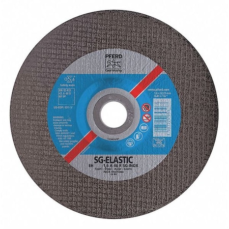 Pferd Depressed Center Cut-Off Wheel, Type 27, 4 1/2 in Dia, 0.045 in Thick, 7/8 in Arbor Hole Size 63167