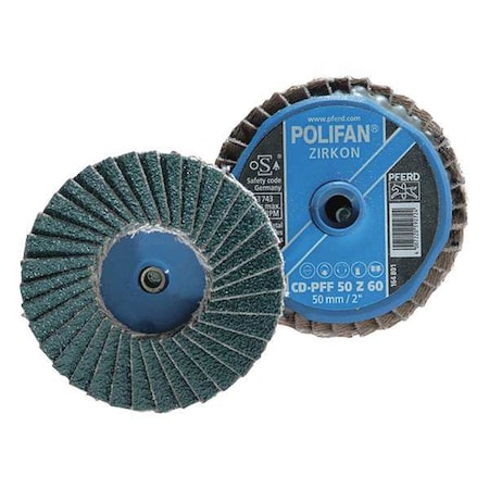 Pferd 2" POLIFAN Mini Flap Disc - Flat - Zirconia - 40 Grit 42814