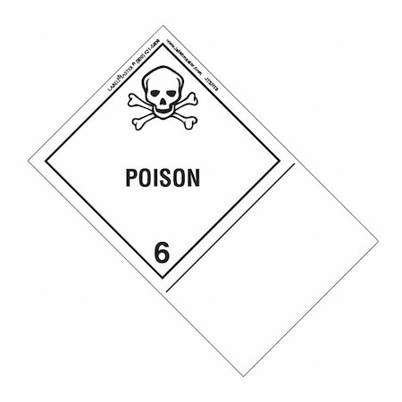 Labelmaster Poison Label, Blank, 100mmx160mm, Paper, 500 JTSNT8