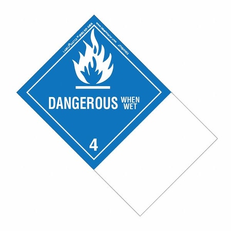 Labelmaster Dangerous When Wet Label, 100mmx160mm, 500 JTSNT23