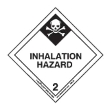 Labelmaster DOT Container Placard, Inhalation Hazard, Paper, 100mm W x 100mm H HML28