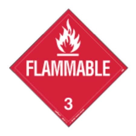 Labelmaster DOT Container Placard, Flammable Liquid, Removable Vinyl, 10-3/4" W x 10-3/4" H 35ZL66