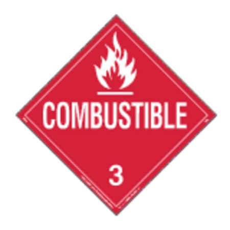 Labelmaster Combustible Liquid Placard, 10-3/4inH 35ZL67