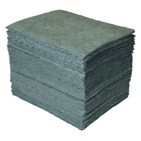 Condor Sorbent Pad, 18 gal, 15 in x 19 in, Universal, Gray, Polypropylene 35ZP89