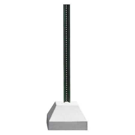 Tapco 250 Pound Concrete Base with U-Channel Post, U-Channel, , Concrete/Steel Green, Powder Coated, 72" L 373-00888