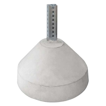 Tapco Concrete Base with Square Post Sleeve, Square, , Concrete, Steel Silver, Galvanized, 20" L 105863