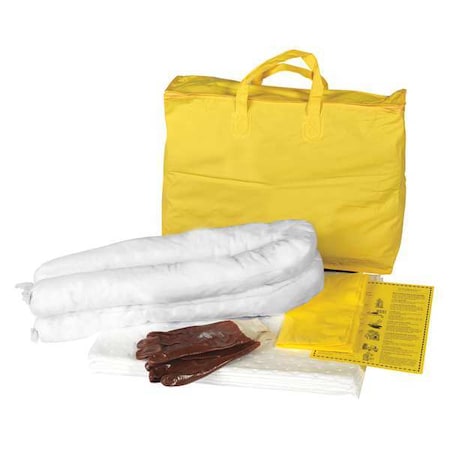 Condor Spill Kit, 5 gal Volume Absorbed per Kit, 5 gal Capacity, Bag, Yellow 35ZR98