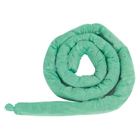 Condor Absorbent Sock, Green, 10 gal., PK2 35ZR55