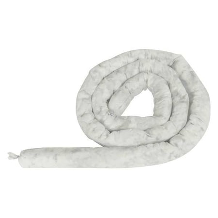 Condor Absorbent Sock, White, 30 gal., PK12 35ZR61