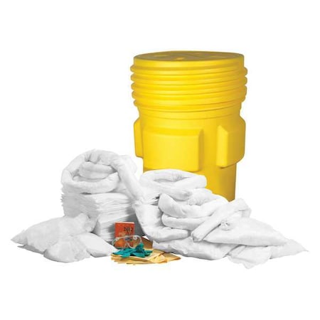 Condor Spill Kit, 55 gal Volume Absorbed per Kit, 65 gal Capacity, Drum 35ZT02