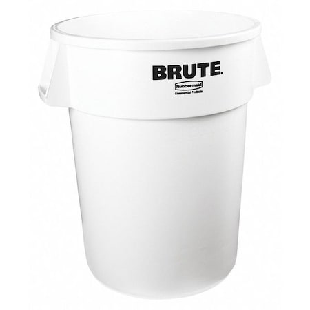 Rubbermaid Commercial BRUTE 44 gal Round Heavy Duty Plastic Can, White, None, Plastic, Not Applicable 1779740