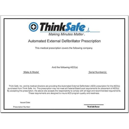 First Voice AED Defibrillator Prescription Rx RX01