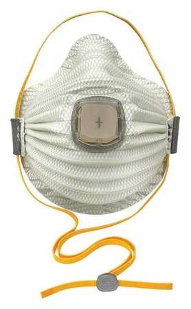 MOLDEX N100 Disposable Respirator w/ Valve, M/L, White, PK5 4700N100