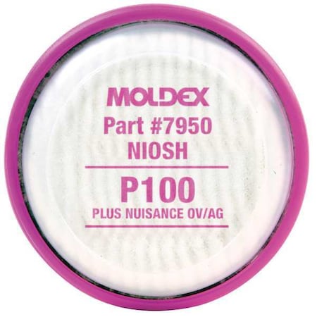 Moldex Filter, 7000, Magenta, Bayonet, Moldex 7000/7800/9000 Series Reusable Respirators 7950