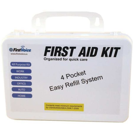 First Voice First Aid kit, Plastic Plastic Box, 94 Components, 10 People Served ANSI-10P