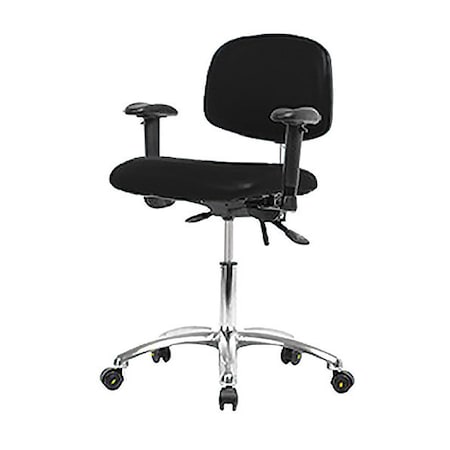 Zoro Select Ergonomic Chair, Adjustable Arms, 21-1/2" to 29" Height, Black BR-NECR-MBCH-CR-T1-A1-NF-EC-ESDBLK