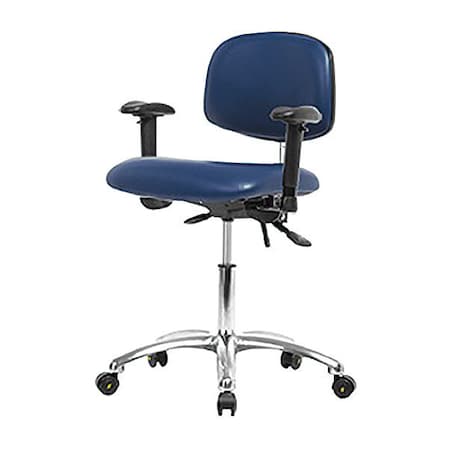 Zoro Select Ergonomic Chair, Adjustable Arms, 21-1/2" to 29" Height, Blue BR-NECR-MBCH-CR-T1-A1-NF-EC-ESDBLU