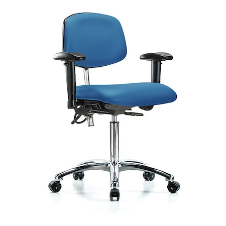 Zoro Select Ergonomic Chair, Adjustable Arms, 21-1/2" to 29" Height, Blue BR-NECR-MBCH-CR-T0-A1-NF-EC-ESDBLU