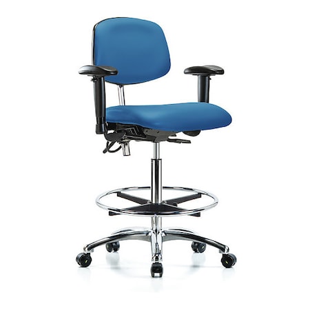 Zoro Select Ergonomic Chair, Adjustable Arms, 26-1/4" to 36" Height, Blue BR-NECR-HBCH-CR-T0-A1-CF-EC-ESDBLU