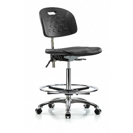 Zoro Select ESD Task Chair, No Arms, 24-3/4" to 35" Height, Black BR-CLR-HPHBCH-CR-T1-A0-CF-CC-BLK