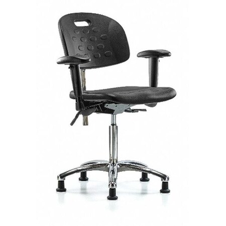 Zoro Select ESD Task Chair, Adjustable Arms, 20-1/2" to 28" Height, Black BR-CLR-HPMBCH-CR-T0-A1-NF-RG-BLK