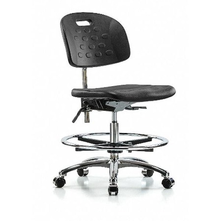 Zoro Select ESD Task Chair, No Arms, 20-1/2" to 28" Height, Black BR-CLR-HPMBCH-CR-T1-A0-CF-CC-BLK
