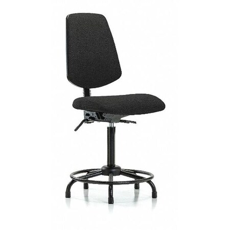Blue Ridge Ergonomics Fab Hi Bench Chair, Med, Bk, RT, Glides, Blk, Fabric, Polyurethane Foam, Black, No Arms Arms BR-FHBCH-MB-RT-T0-A0-RG-F42