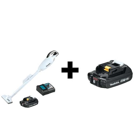 Makita Upright Vacuum Cleaner, 2.7 lb XLC02RB1W/BL1820B