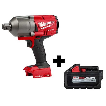 Milwaukee Tool M18 FUEL ONE-KEY High Torque Impact Wrench 3/4" Friction Ring + M18 HIGH OUTPUT XC6.0 Battery Pack 2864-20, 48-11-1865