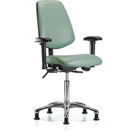 Blue Ridge Ergonomics Medium Bench Chairs, 22" to 29" Height, 6-Way Adjustable, Sea BR-VMBCH-MB-CR-T0-A1-NF-RG-8628